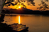 Luang Prabang, Laos - Sunset along the Mekong riverfront.  